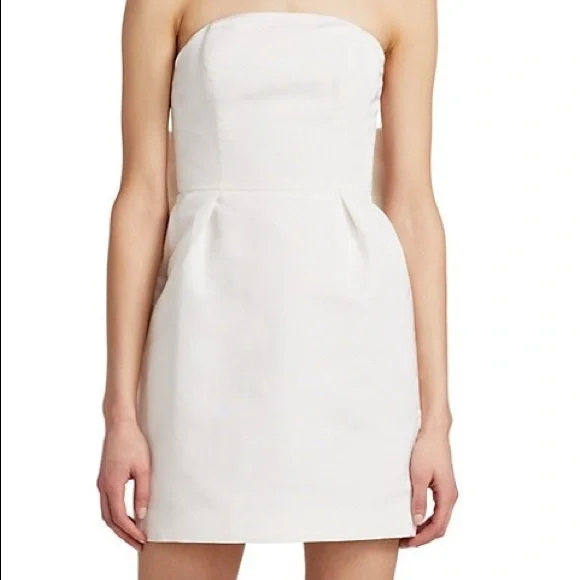 Silk Faille Bow Back Mini Dress 6 / White